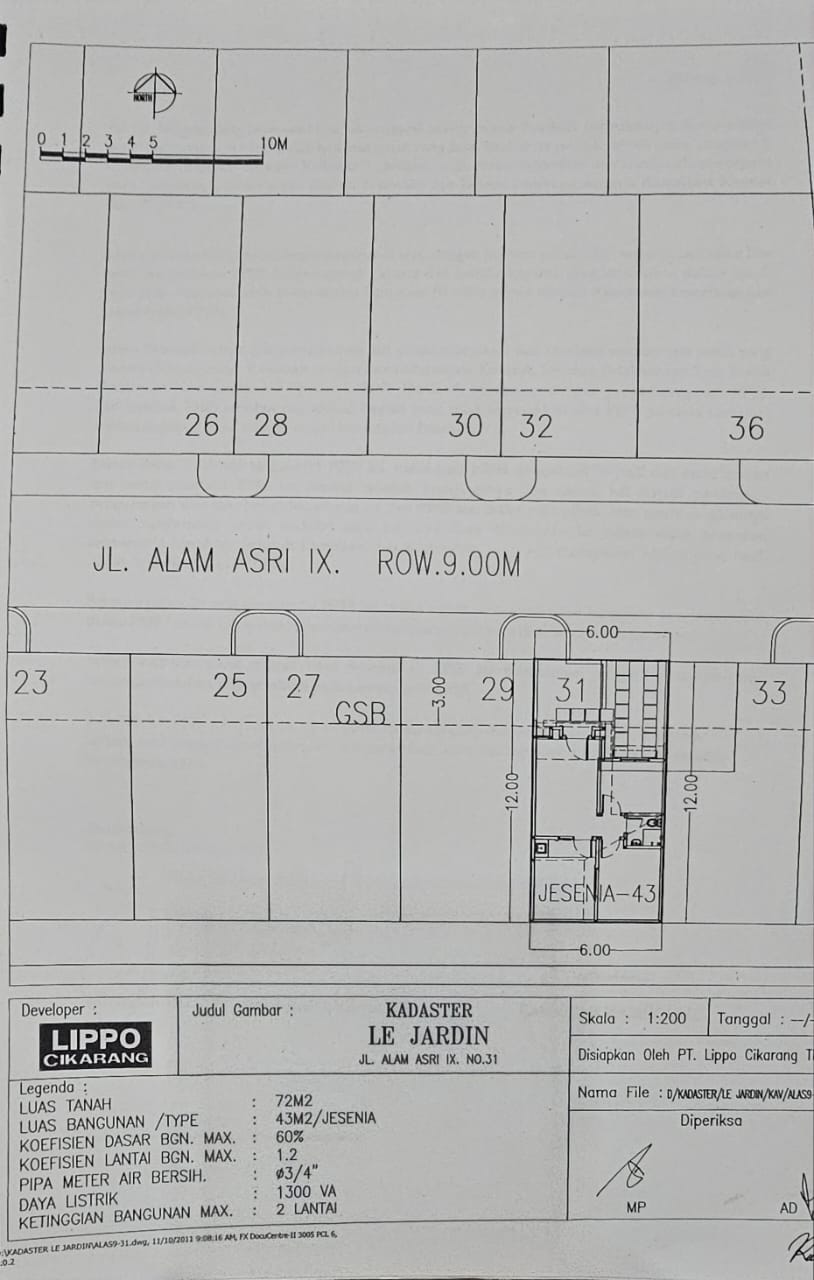 Rumah Dijual di Cluster Le Jardin Lippo Cikarang 